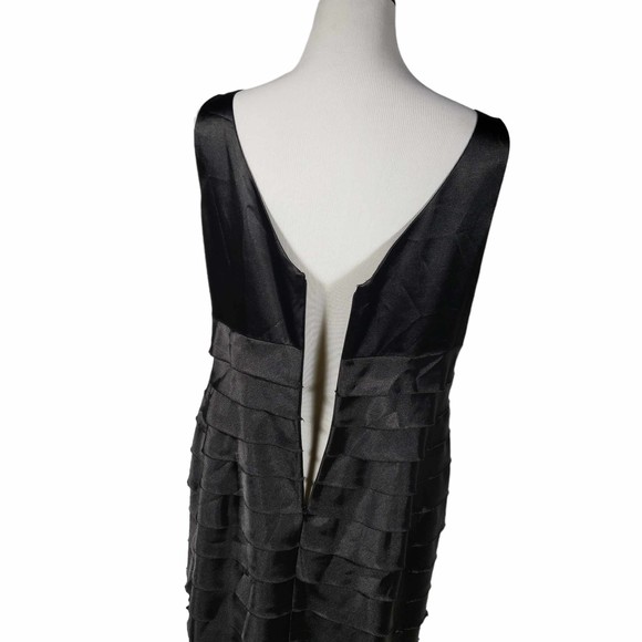 Jones New York women's size 14 Shiny Black Sleeveless Knee Length Dress - Picture 5 of 8